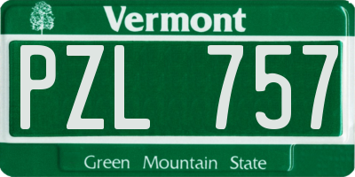 VT license plate PZL757
