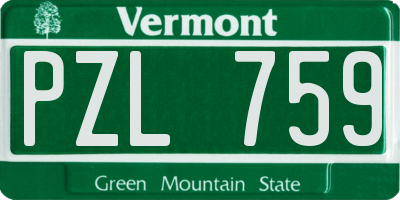 VT license plate PZL759