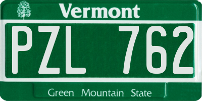 VT license plate PZL762