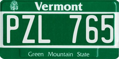 VT license plate PZL765