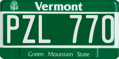 VT license plate PZL770