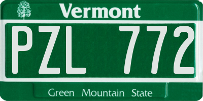 VT license plate PZL772