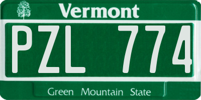 VT license plate PZL774