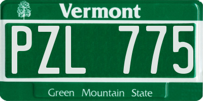 VT license plate PZL775
