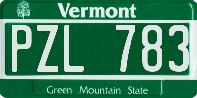 VT license plate PZL783