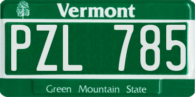 VT license plate PZL785