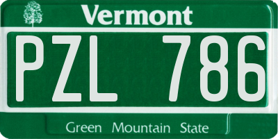 VT license plate PZL786
