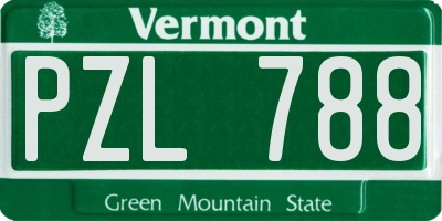 VT license plate PZL788