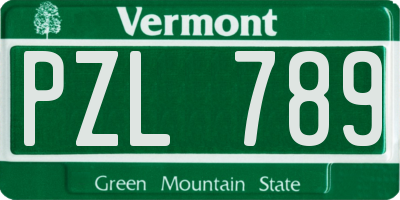 VT license plate PZL789