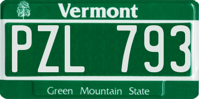 VT license plate PZL793