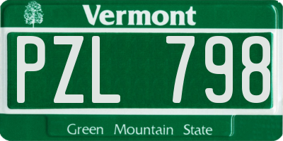 VT license plate PZL798
