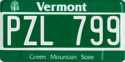 VT license plate PZL799
