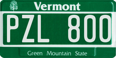 VT license plate PZL800