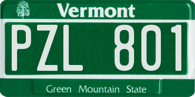 VT license plate PZL801