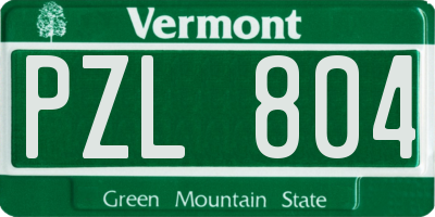 VT license plate PZL804
