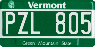 VT license plate PZL805