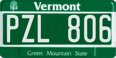 VT license plate PZL806