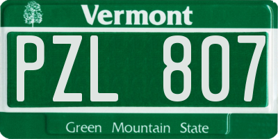 VT license plate PZL807