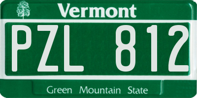 VT license plate PZL812