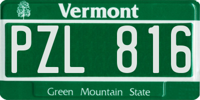 VT license plate PZL816