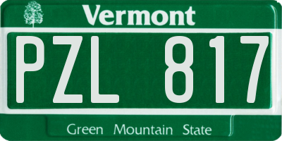 VT license plate PZL817