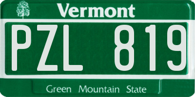 VT license plate PZL819