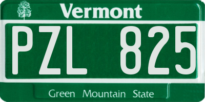 VT license plate PZL825