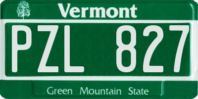 VT license plate PZL827