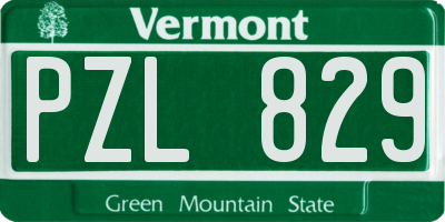 VT license plate PZL829