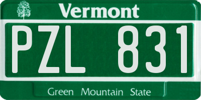 VT license plate PZL831