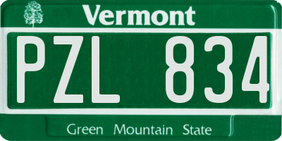 VT license plate PZL834