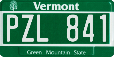 VT license plate PZL841