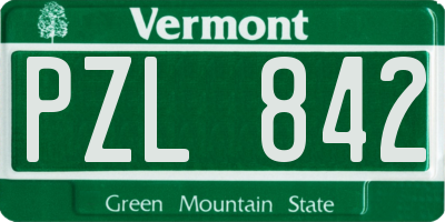 VT license plate PZL842