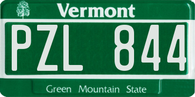VT license plate PZL844