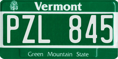 VT license plate PZL845