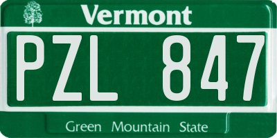 VT license plate PZL847