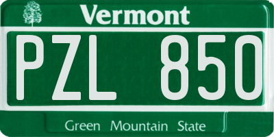 VT license plate PZL850