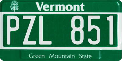 VT license plate PZL851