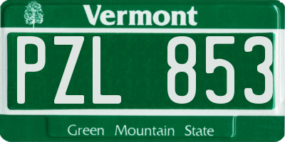 VT license plate PZL853