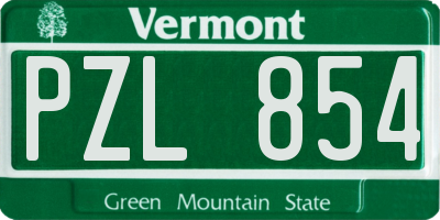 VT license plate PZL854