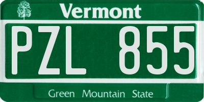 VT license plate PZL855