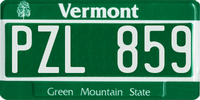 VT license plate PZL859