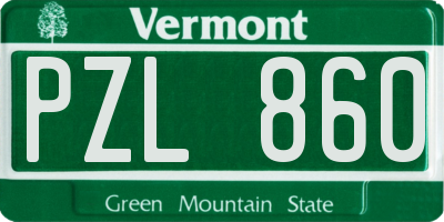 VT license plate PZL860