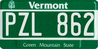 VT license plate PZL862