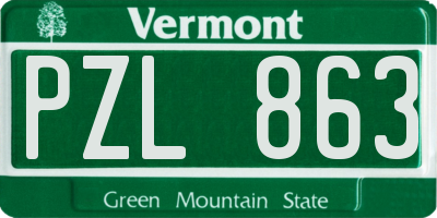 VT license plate PZL863