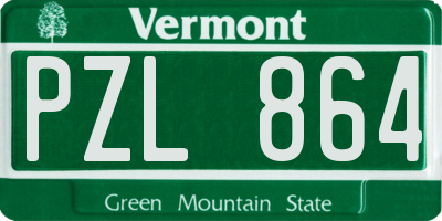 VT license plate PZL864