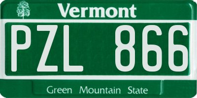 VT license plate PZL866