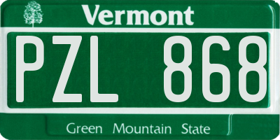 VT license plate PZL868