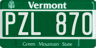 VT license plate PZL870