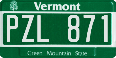 VT license plate PZL871